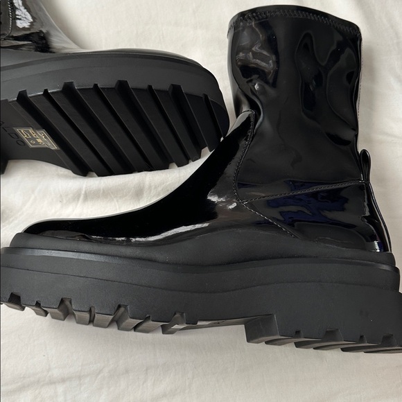 Aldo Bigshot Bootie Vegan Patent Leather Chinky Platform NEW 7.5 - Picture 4 of 7
